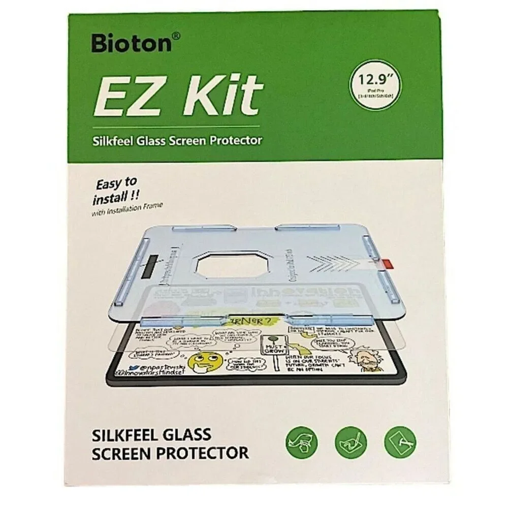 EZ Kit Glass Screen Protector Compatible with iPad Pro 12.9” 3rd, 4th, 5th, 6th